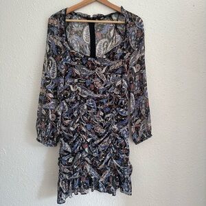 Zara Multicolor Paisley Long Sleeve Dress